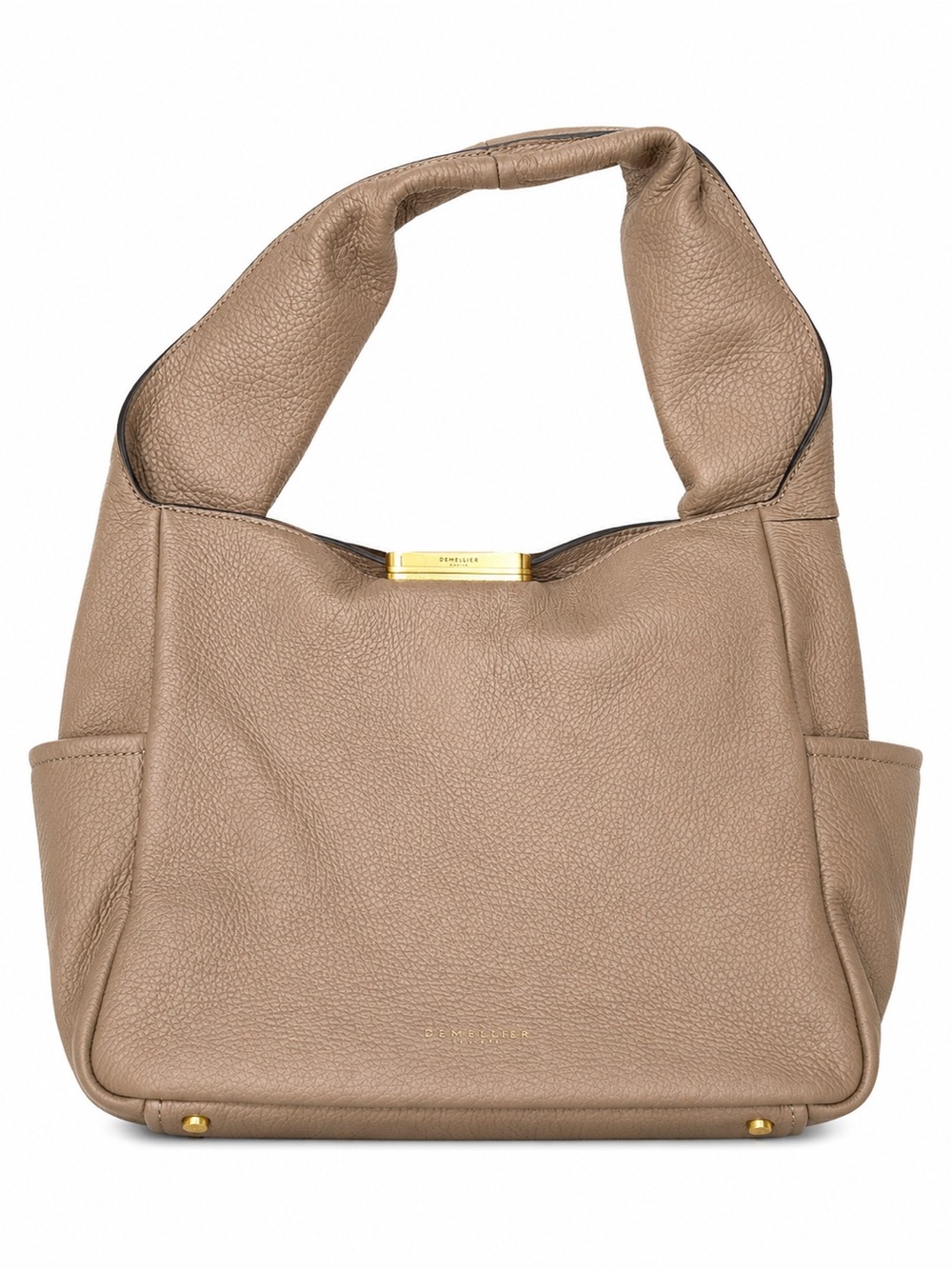 Donna Karan Pebbled Leather Shoulder Bag with Gold Hardware Brand New